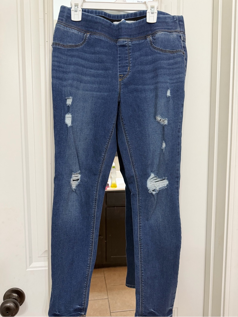 Old Navy Blue Distressed Jeggings